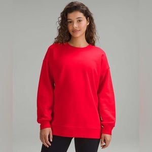 LULULEMON red perfectly oversized crewneck sweatshirt